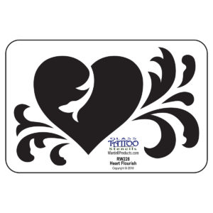 Heart Flourish Stencil Design