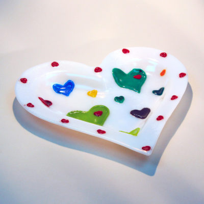 Wafer Hearts Dish shaped on a Heart Mold
