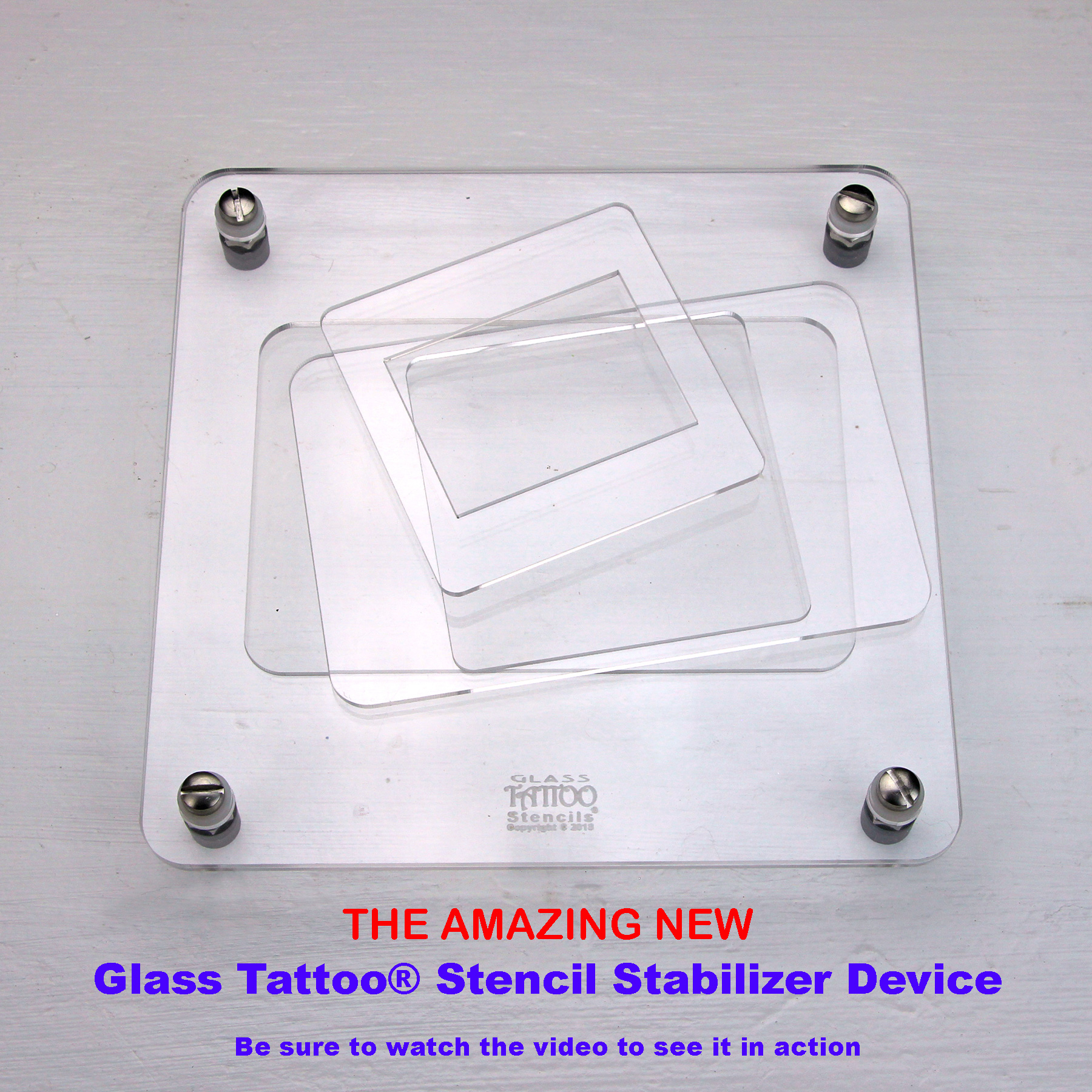 Glass Tattoo Stencil Stabilizer Device