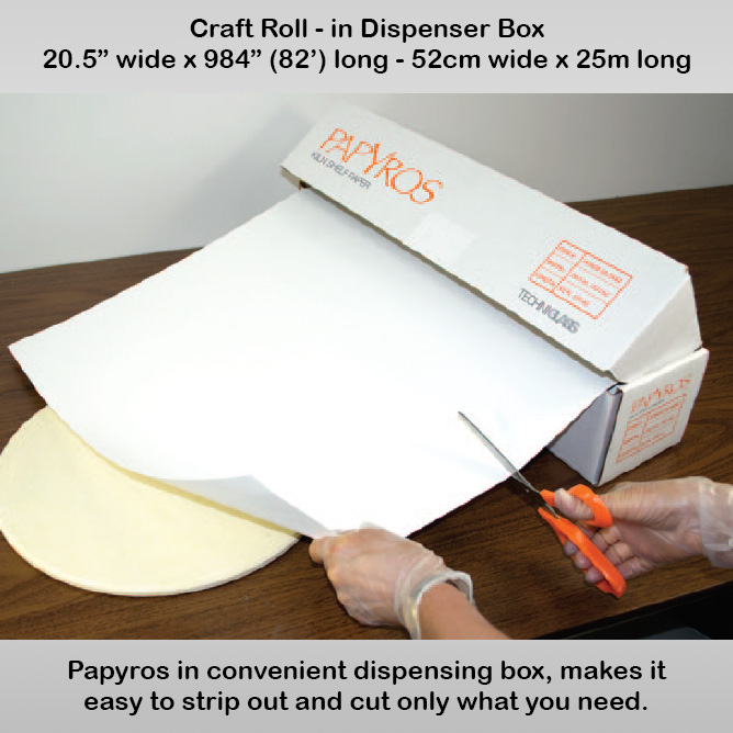 Papyros 2085R Cutting a section from the roll