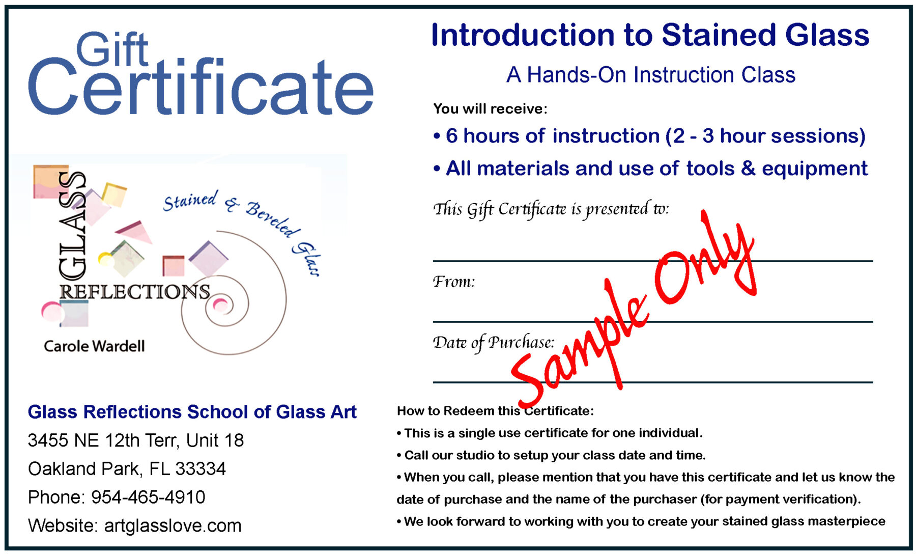 IntroSG-Gift Certificate Sample